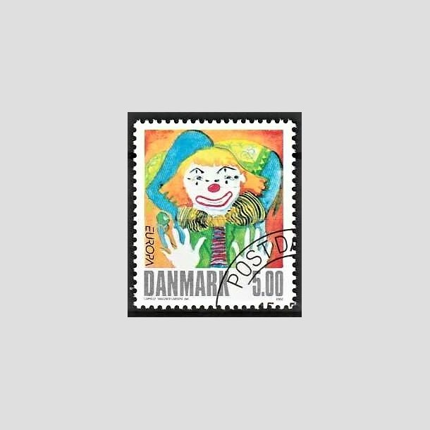 FRIMRKER DANMARK | 2002 - AFA 1320 - Europamrker. Cirkus - 5,00 Kr. flerfarvet - Pnt Stemplet