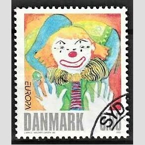 FRIMRKER DANMARK | 2002 - AFA 1320 - Europamrker. Cirkus - 5,00 Kr. flerfarvet - Pnt Stemplet