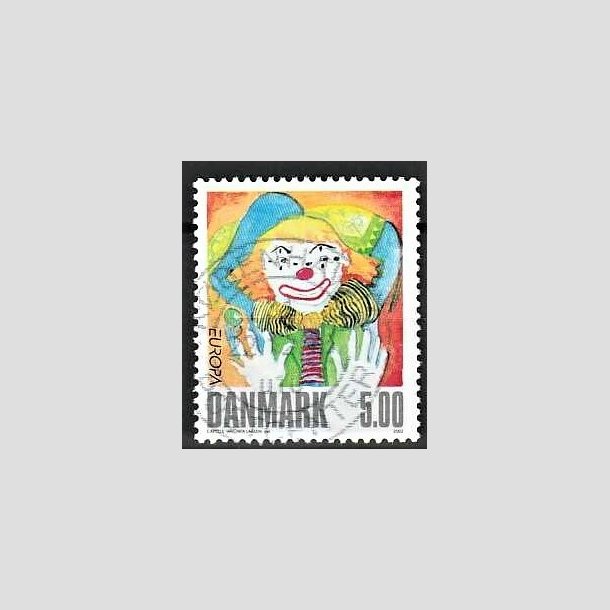 FRIMRKER DANMARK | 2002 - AFA 1320 - Europamrker. Cirkus - 5,00 Kr. flerfarvet - Pnt Stemplet