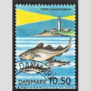 FRIMRKER DANMARK | 2002 - AFA 1327 - ICES havundersgelser 100 r. - 10,50 Kr. flerfarvet - Pnt Stemplet