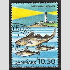 FRIMRKER DANMARK | 2002 - AFA 1327 - ICES havundersgelser 100 r. - 10,50 Kr. flerfarvet - Pnt Stemplet