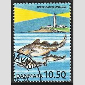 FRIMRKER DANMARK | 2002 - AFA 1327 - ICES havundersgelser 100 r. - 10,50 Kr. flerfarvet - Pnt Stemplet