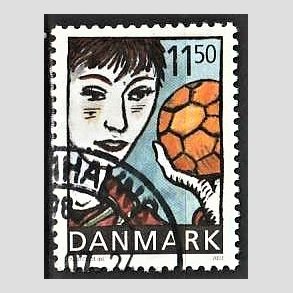 FRIMRKER DANMARK | 2002 - AFA 1345 - Sport og ungdom - 11,50 Kr. Hndbold - Pnt Stemplet