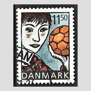 FRIMRKER DANMARK | 2002 - AFA 1345 - Sport og ungdom - 11,50 Kr. Hndbold - Pnt Stemplet