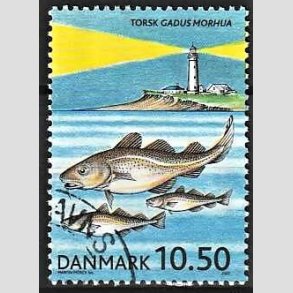 FRIMRKER DANMARK | 2002 - AFA 1327 - ICES havundersgelser 100 r. - 10,50 Kr. flerfarvet - Pnt Stemplet