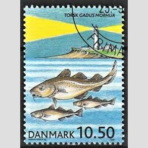 FRIMRKER DANMARK | 2002 - AFA 1327 - ICES havundersgelser 100 r. - 10,50 Kr. flerfarvet - Pnt Stemplet