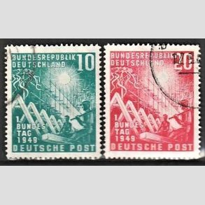 FRIMRKER VESTTYSKL. BUND: 1949 | AFA 1074-75 | 10 og 20 pf. 1. Forbundskongres st - Stemplet