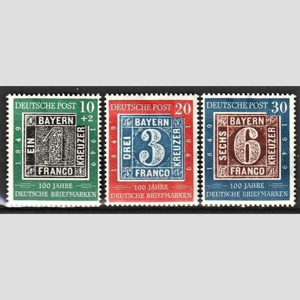 FRIMRKER VESTTYSKL. BUND: 1949 | AFA 1076-78 | Frimrkets 100-rs jubilum - Ubrugt