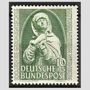 FRIM�RKER VESTTYSKL. BUND: 1952 | AFA 1115 | 10+3 pf. gr�n N�rnberg Nationalmuseum - Ubrugt