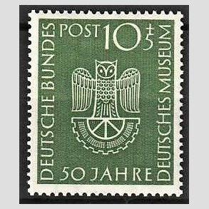 FRIM�RKER VESTTYSKL. BUND: 1953 | AFA 1126 | 10+5 pf. gr�n Deutsches Museum 50 �r. - Ubrugt