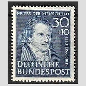 FRIM�RKER VESTTYSKL. BUND: 1951 | AFA 1109 | 30+10 pf. bl�, Velg�renhedsm�rker - Ubrugt