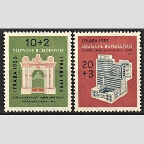 FRIM�RKER VESTTYSKL. BUND: 1953 | AFA 1134-35 | IFRABA frim�rkeudstilling s�t 10+2-20+30 pf. - Ubrugt