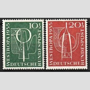FRIM�RKER VESTTYSKL. BUND: 1955 | AFA 1180-81 | 10+2-20+3 pf. frim�rkeudstilling - Ubrugt