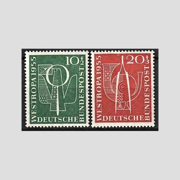 FRIMRKER VESTTYSKL. BUND: 1955 | AFA 1180-81 | 10+2-20+3 pf. frimrkeudstilling - Ubrugt