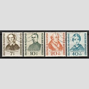 FRIM�RKER VESTTYSKL. BUND: 1955 | AFA 1185-88 | Menneskehedens hj�lpere - 7+3 pf. - 40+10 pf. i s�t - Stemplet