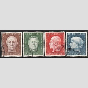 FRIM�RKER VESTTYSKL. BUND: 1954 | AFA 1163-66 | 7+3 pf-40+10 pf. Menneskehedens Hj�lpere s�t - Stemplet