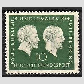 FRIM�RKER VESTTYSKL. BUND: 1954 | AFA 1160 | 10 pf. gr�n - Ubrugt