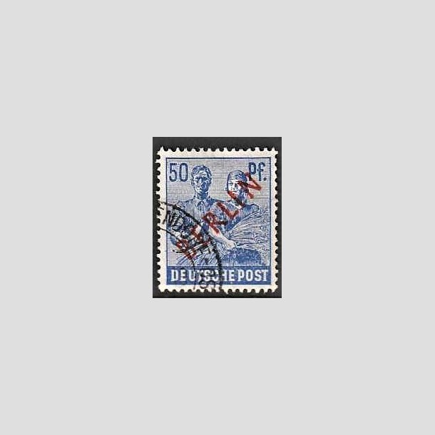 FRIMRKER VESTBERLIN: 1949 | AFA 30 | 50 pf. ultramarin overtryk BERLIN rd - Stemplet