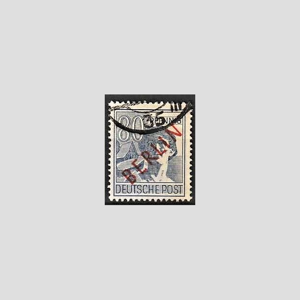 FRIMRKER VESTBERLIN: 1949 | AFA 32 | 80 pf. blviolet overtryk BERLIN rd - Stemplet