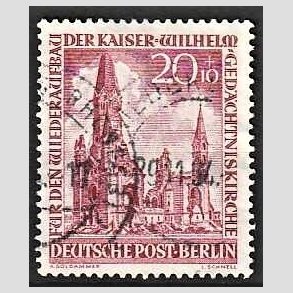 FRIM�RKER VESTBERLIN: 1953 | AFA 110 | 20+10 pf. karmin - Stemplet