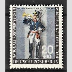 FRIM�RKER VESTBERLIN: 1954 | AFA 118 | 20+10 pf. frim�rkeudstilling - Ubrugt