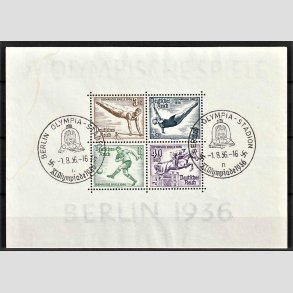 FRIM�RKER TYSK RIGE: 1936 | AFA 619-22 | Olympiadeblok 3+2-40+35 pf. - Flot Stemplet