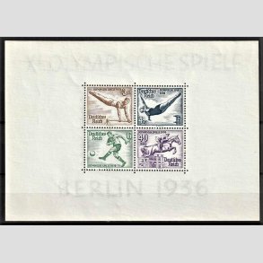 FRIM�RKER TYSK RIGE: 1936 | AFA 619-22 | Olympiadeblok 3+2-40+35 pf. - Ubrugt