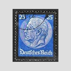 FRIM�RKER TYSK RIGE: 1934 | AFA 548 | 25 pf. bl�/sort Hindenburg s�rgem�rker - Stemplet