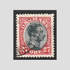 FRIMRKER DANMARK | 1918-20 - AFA 102 - Chr. X 27 re rd/sort - Stemplet