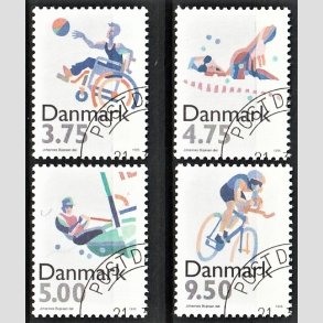 FRIMRKER DANMARK | 1996 - AFA 1111-14 - Sport - 3,75-9,50 Kr. flerfarvet i st - Pnt Stemplet