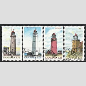 FRIMRKER DANMARK | 1996 - AFA 1124-27 - Danske fyrtrne - 3,75-8,75 Kr. flerfarvet i st - Pnt Stemplet