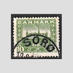 FRIM�RKER DANMARK | 1921 - AFA 115 - Genforening 10 �re gr�n - Lux Stemplet Sor�