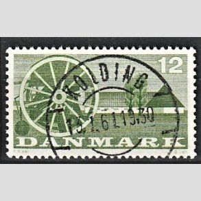 FRIM�RKER DANMARK | 1960 - AFA 381 - Landbrugsmotiver - 12 �re gr�n - Pragt Stemplet Kolding