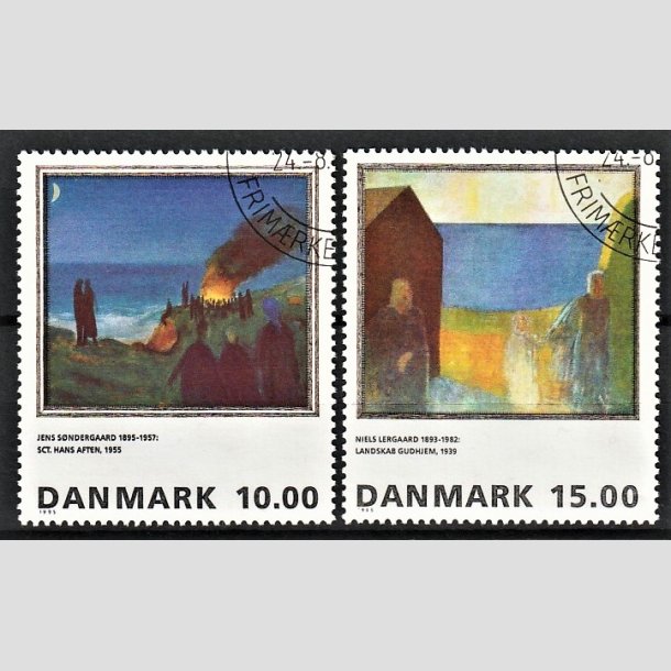 FRIMRKER DANMARK | 1995 - AFA 1099,1100 - Maleriserie 8. - 10,00-15 Kr. i st - Pnt Stemplet