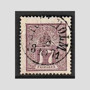 FRIMRKER SVERIGE | 1862 - AFA 15 - Lvetegning - 17 re rdlilla - Stemplet