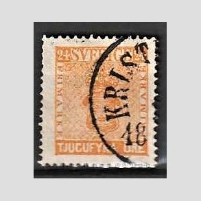 FRIMRKER SVERIGE | 1858 - AFA 10 - Vbentype tk. 14 uden vandmrke - 24 re orange - Stemplet