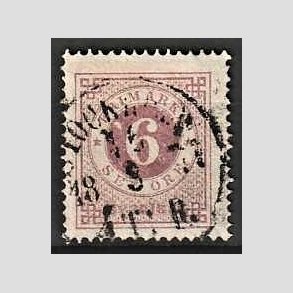FRIMRKER SVERIGE | 1872 - AFA 20b - Ringtype tk. 14 uden vandmrke - 6 re violet - Stemplet