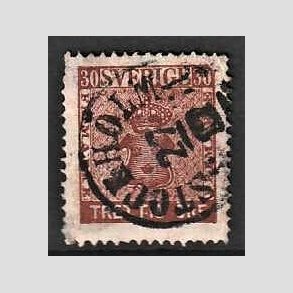FRIMRKER SVERIGE | 1858 - AFA 11 - Vbentype tk. 14 uden vandmrke - 30 re brun - Stemplet