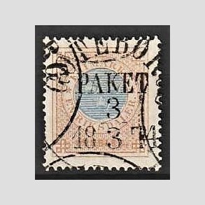 FRIMRKER SVERIGE | 1872 - AFA 26 - Ringtype tk. 14 uden vandmrke - 1 riksdaler brun/bl - Stemplet