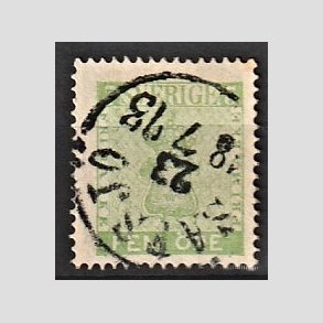 FRIMRKER SVERIGE | 1858 - AFA 07 - Vbentype tk. 14 uden vandmrke - 5 re grn - Stemplet