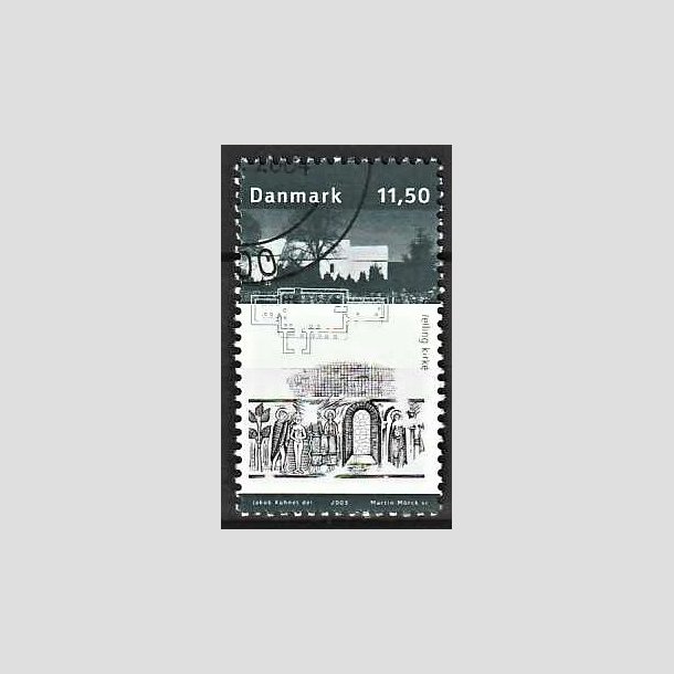 FRIMRKER DANMARK | 2003 - AFA 1366 - Kongernes Jelling - 11,50 Kr. Jelling Kirke - Pnt Stemplet