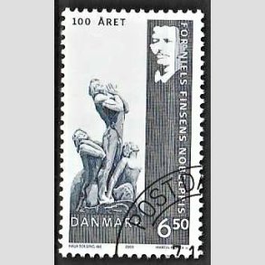 FRIMRKER DANMARK | 2003 - AFA 1372 - Frste danske nobelpris 100 r. - 6,50 Kr. flerfarvet - Pnt Stemplet