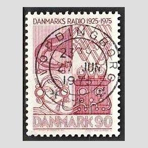 FRIM�RKER DANMARK | 1975 - AFA 583 - Danmarks Radio 50 �r - 90 �re r�d - Pragt Stemplet Vordingborg