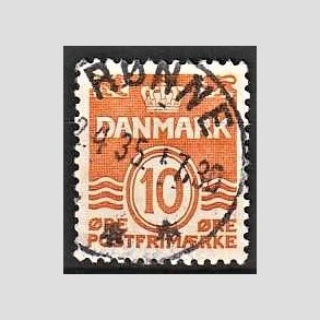 FRIM�RKER DANMARK | 1933 - AFA 202 - B�lgelinie 10 �re orange type IA - Lux Stemplet R�nne