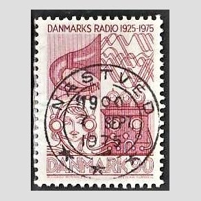 FRIM�RKER DANMARK | 1975 - AFA 583 - Danmarks Radio 50 �r - 90 �re r�d - Pragt Stemplet N�stved