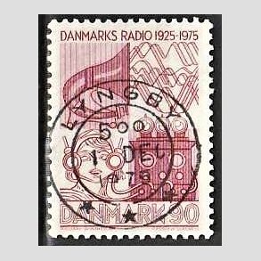 FRIM�RKER DANMARK | 1975 - AFA 583 - Danmarks Radio 50 �r - 90 �re r�d - Pragt Stemplet Lyngby