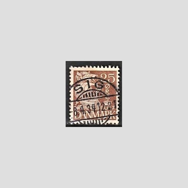 FRIMRKER DANMARK | 1934 - AFA 214 - Karavel 25 re brun Type I - Lux Stemplet Sig