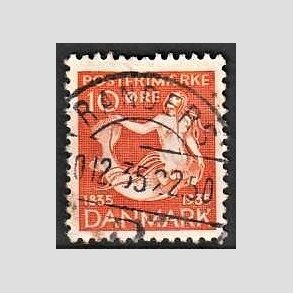 FRIM�RKER DANMARK | 1935 - AFA 225 - H. C. Andersen 10 �re orange - Lux Stemplet Randers