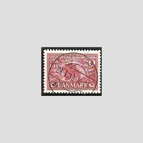 FRIMRKER DANMARK | 1941 - AFA 271 - Vitus Bering 20 re rd - Lux Stemplet Brnderslev