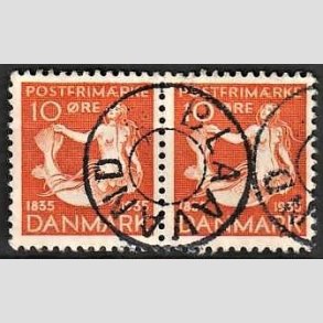 FRIM�RKER DANMARK | 1935 - AFA 225 - H. C. Andersen 10 �re orange i par - Lux Stemplet Bl�vand